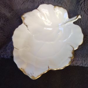 Mikasa Ivory Bone China Leaf Candy Dish